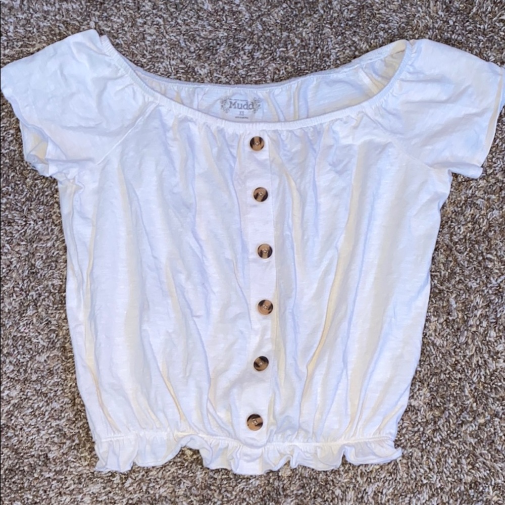 Mudd Button Up Cropped Tee